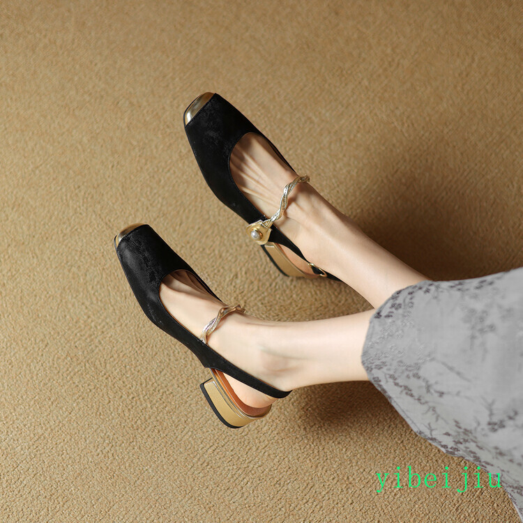 Plus Size Womens Low Heel Slingbacks Dress Formal Sandals Banquet Shoes Comfort