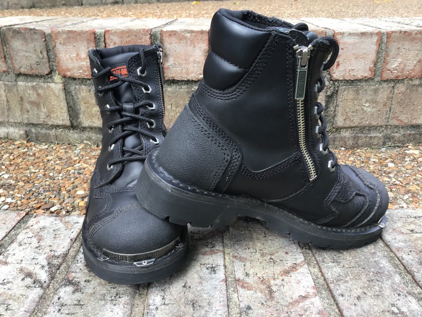 Harley Davidson Rider Zip On and Off! (lace up is optional) Boots Womens Size 8