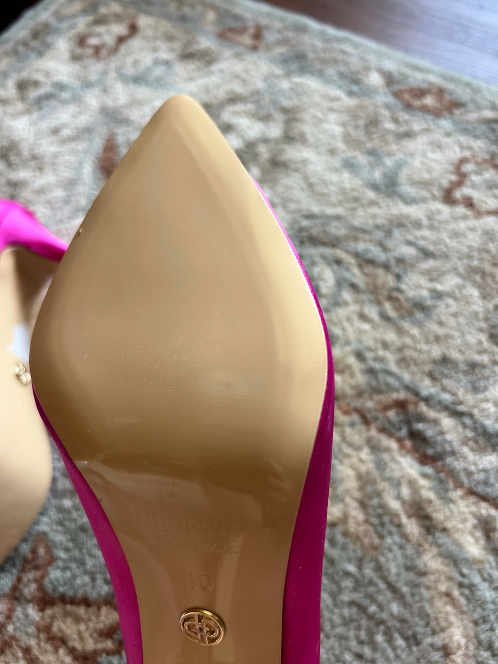 Divarese Pink Crystal Embellished Heels, Size 9.5-10 Luxury