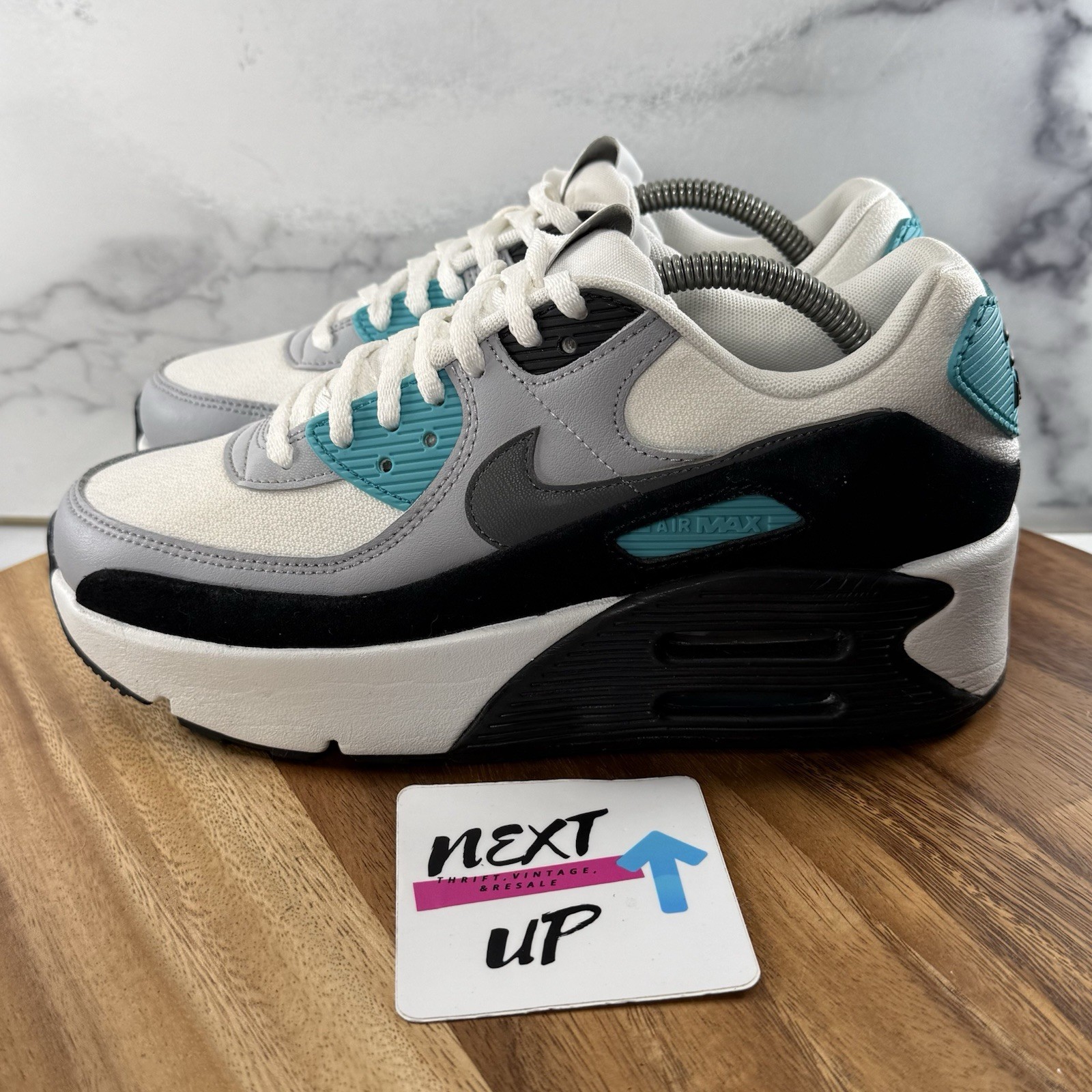 Women’s 7.5-Nike Air Max 90 LV8 Platform Sneakers ‘Dusty Cactus’ FD4328-103