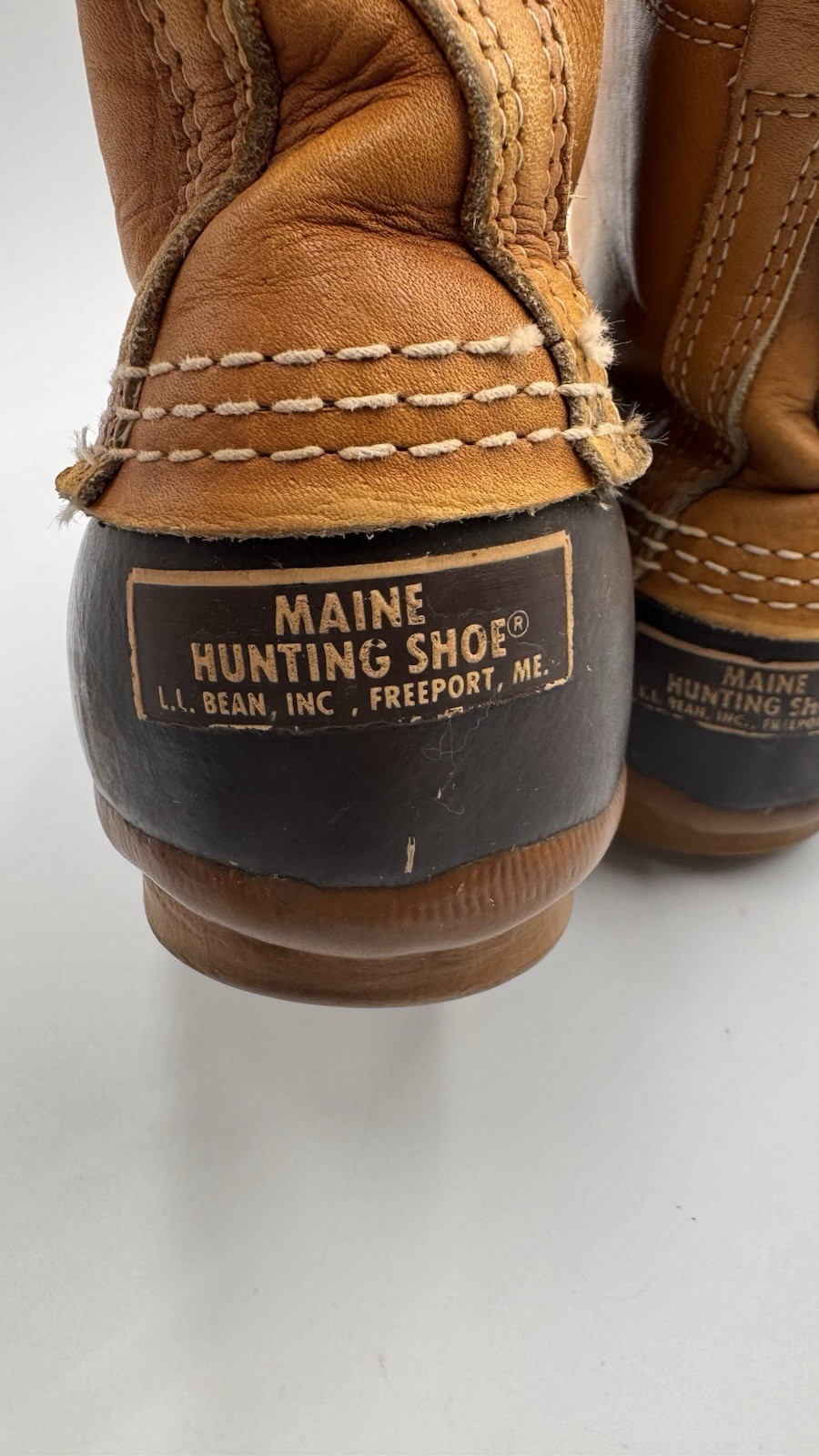 VTG LL Bean Boots Maine Hunting Shoe Unlined Women Size 9 Made In USA 7” L