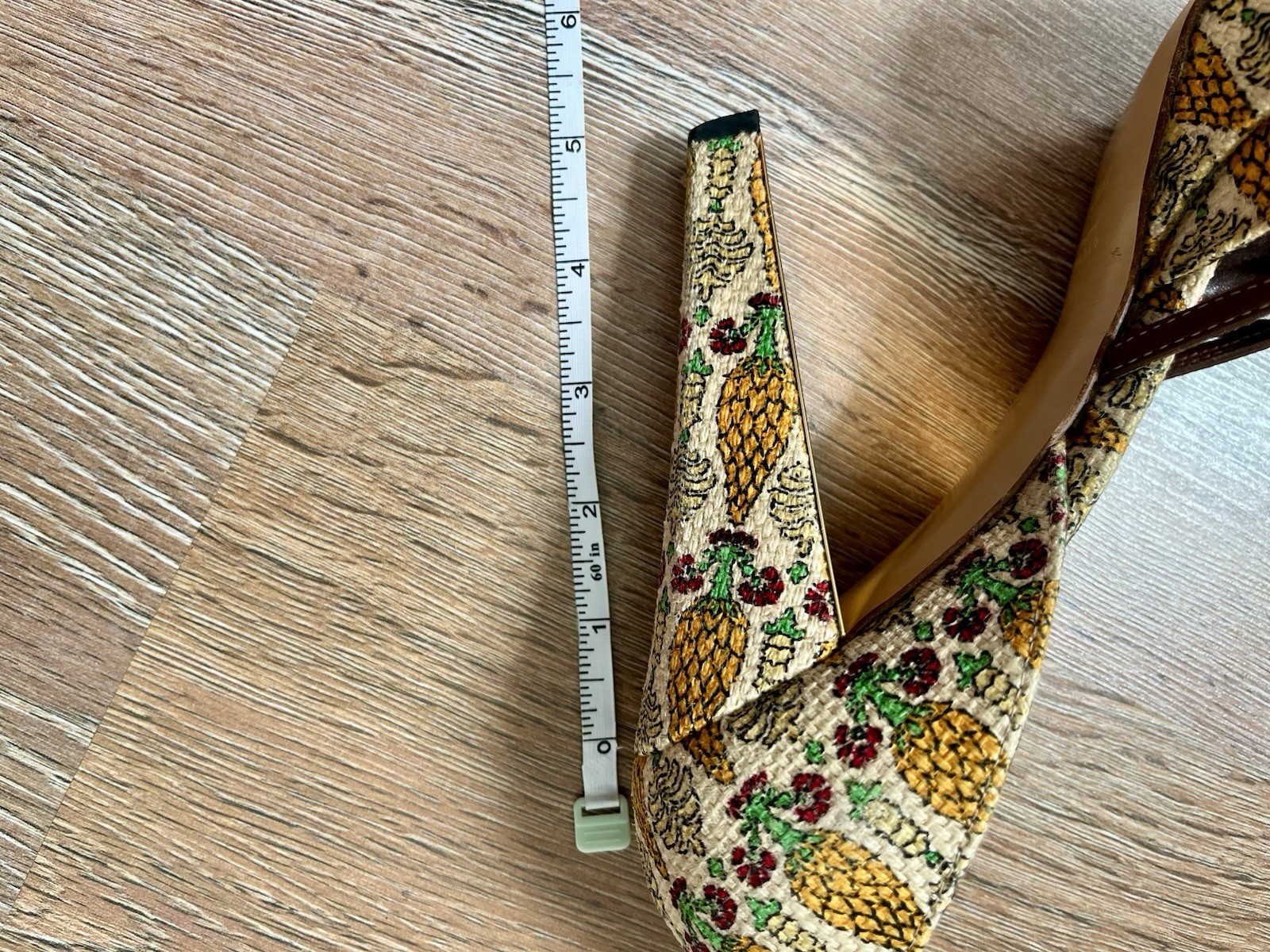 Gucci Pineapple Print tapestry shoes sandals platform heels