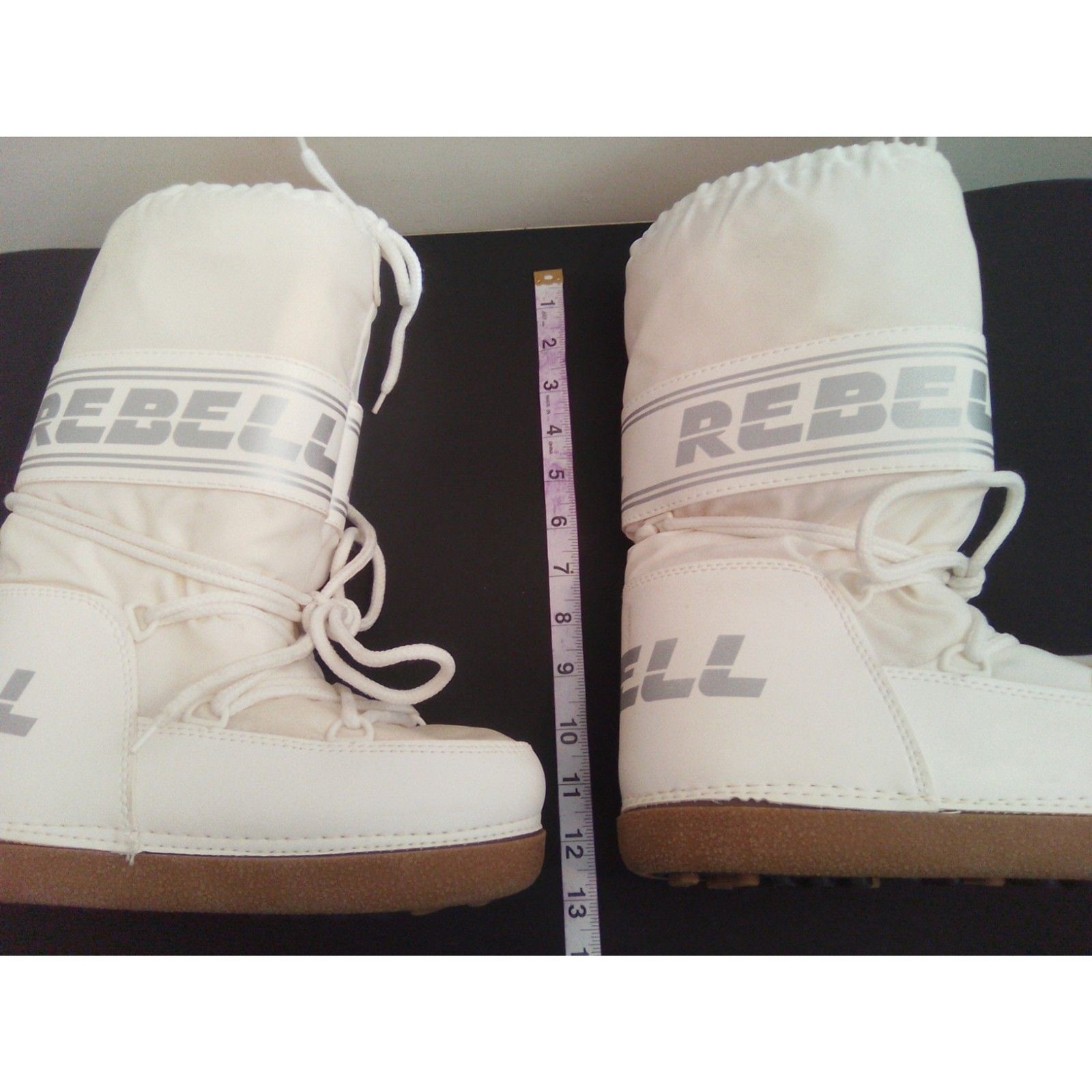 Rebel Women’s Adjustable Snow Boots – White, US 5–6.5 (EU 35–37)