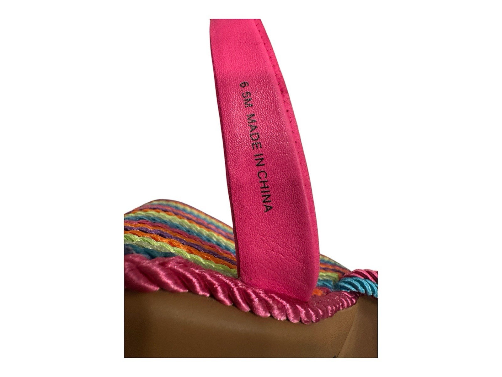 Gianni Bini Women’s Multicolor Pink Striped Platform Wedge Ankle Strap 6.5