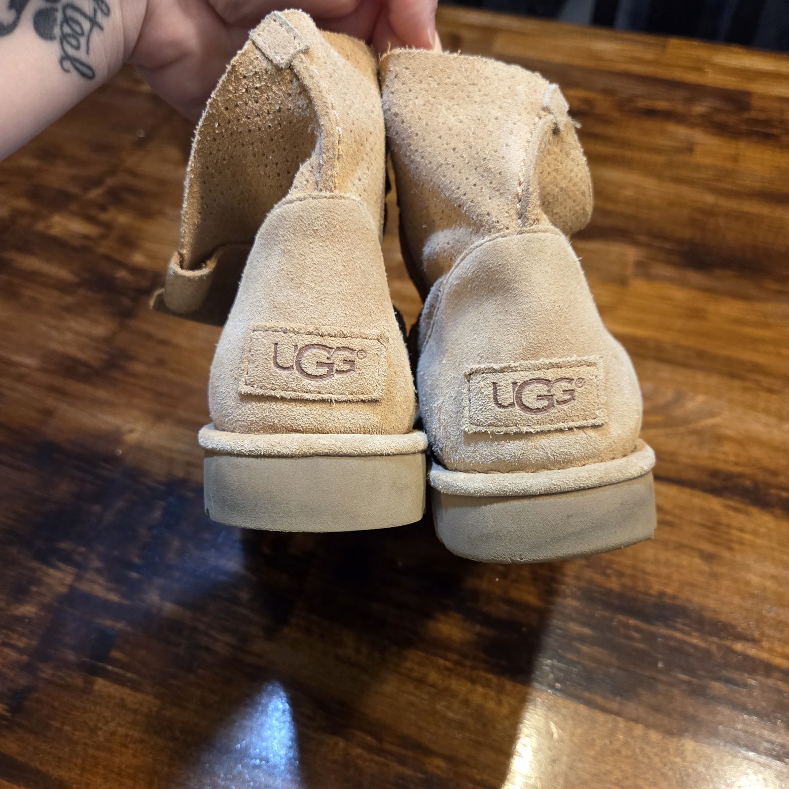 UGG Women’s Classic Unlined Mini Perf Boots Size 9 Tan Gorpcore Preppy Boho