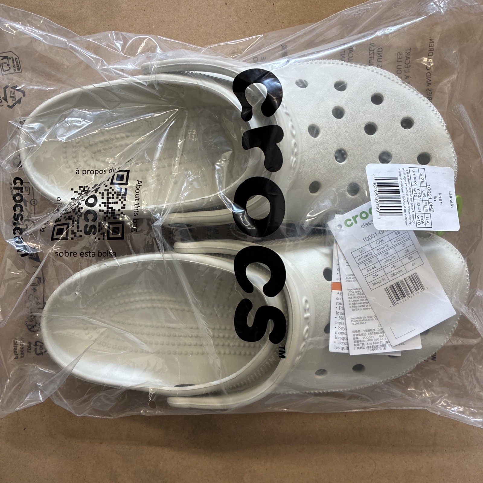 NWT Crocs Classic Clog In Linen size m10/w12