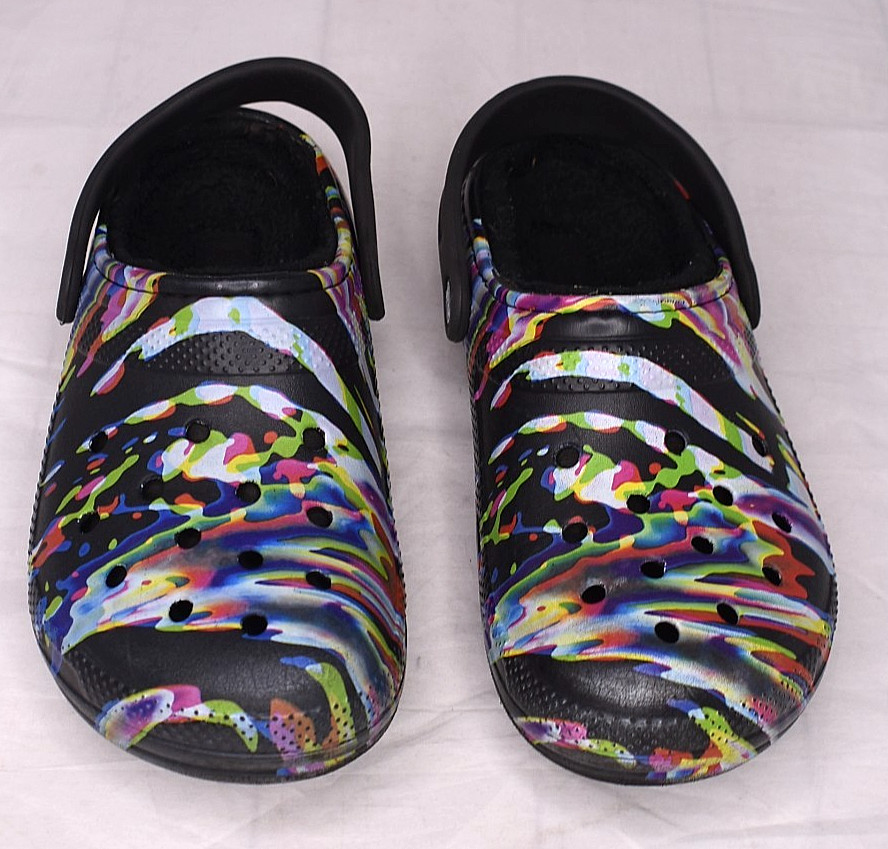 Crocs Unisex Fur Lined Clogs Multi Color Mystic 206706 Black Men 6 Women 8
