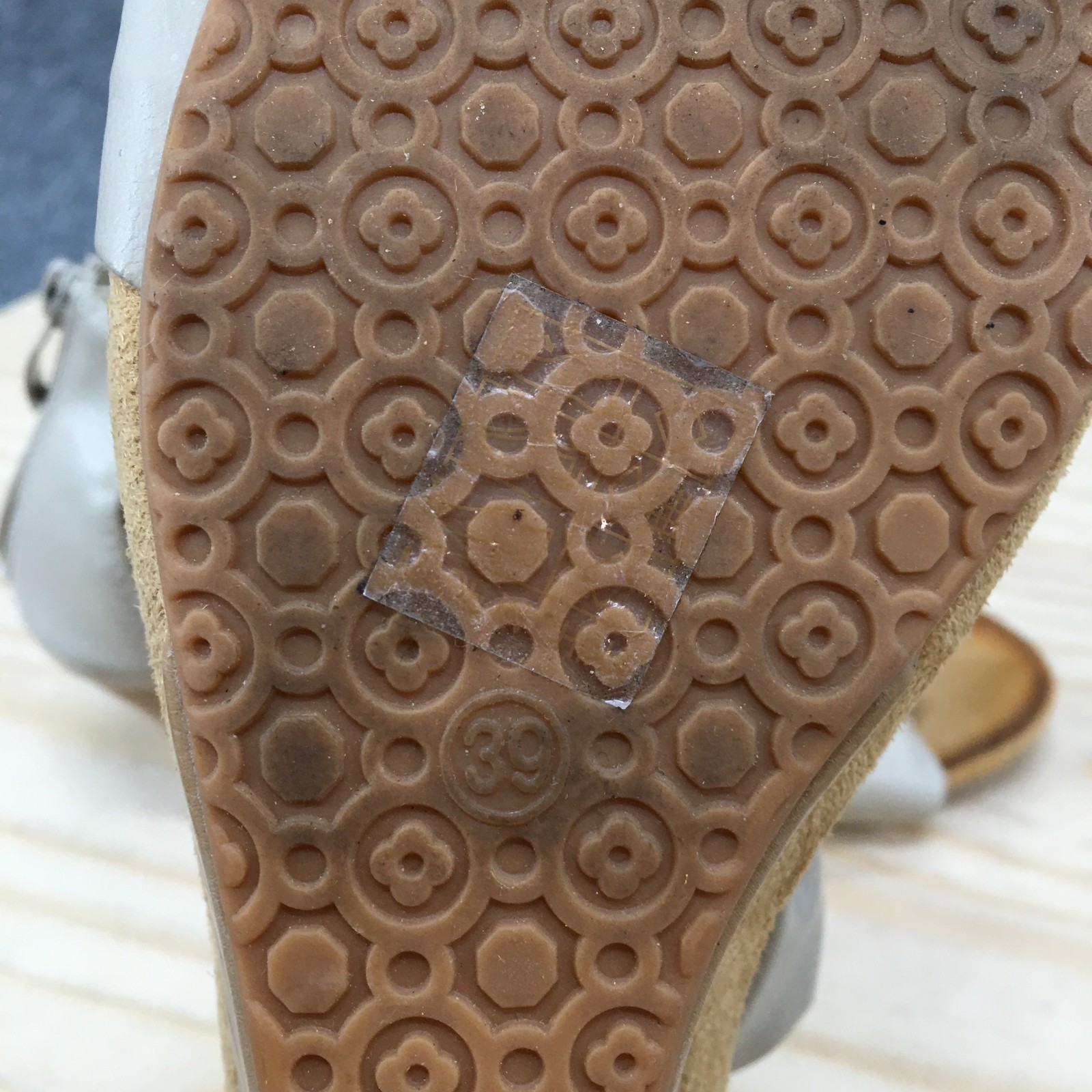 Patrizia by Spring Step Harlequin Sandals Womens 39 T-Strap Flower Wedge Beige