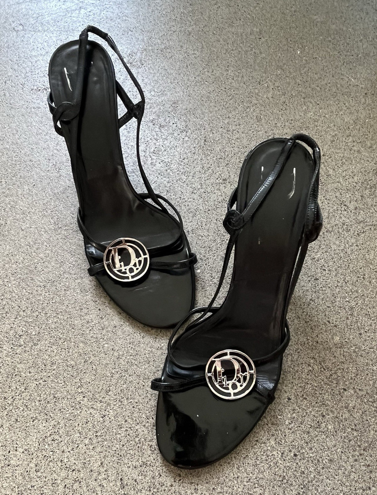 Christian Dior John Galliano Era Medallion Logo Patent Leather Heels EU 39.5