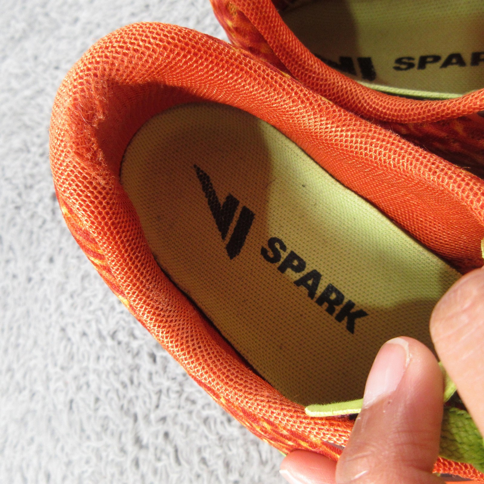 VJ Spark Shoes Womens Size 7.5 Orange Yellow Trail Running Athletic Mesh