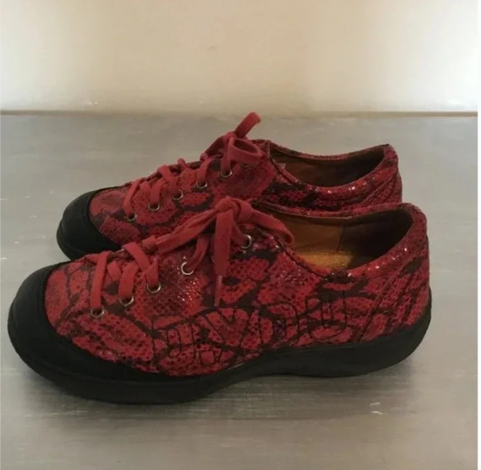 Portofino D-YOU Leather Sneakers Cranberry Black Comfort Shoes Sz Eu 38