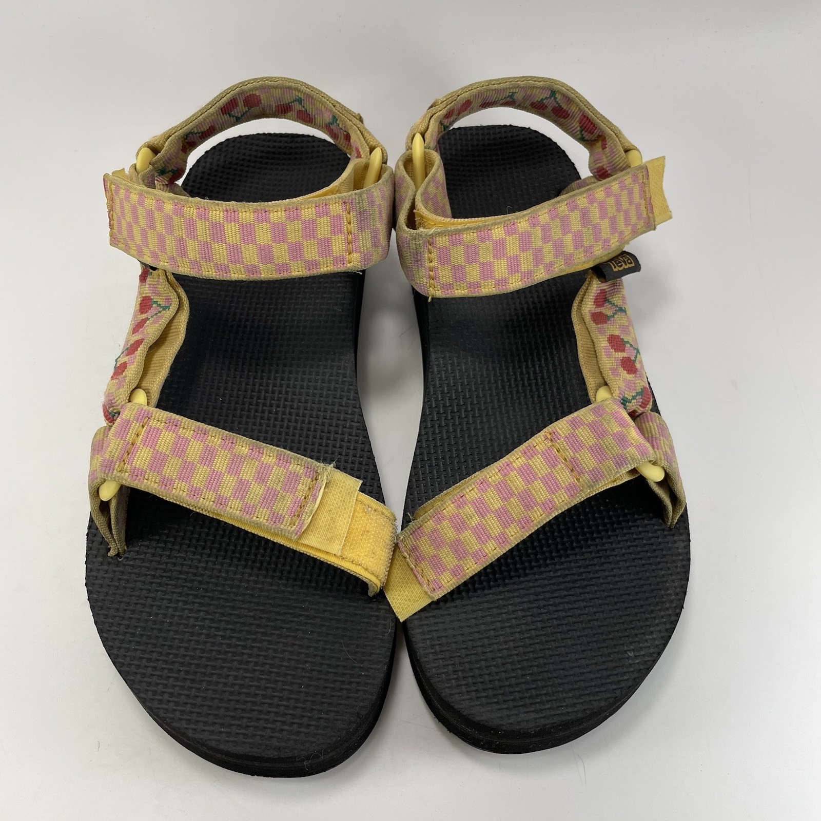 Teva Midform Universal Platform Sandals Picnic Cherries Womens 7 Strappy Yellow