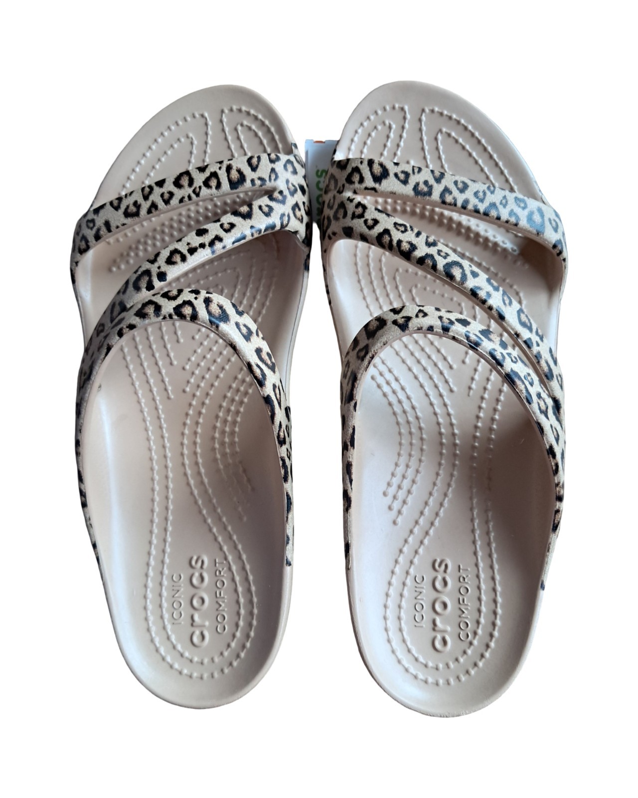 CROCS Kadee II Leopard Slip on Women Sandals 206894-90L New With Tags