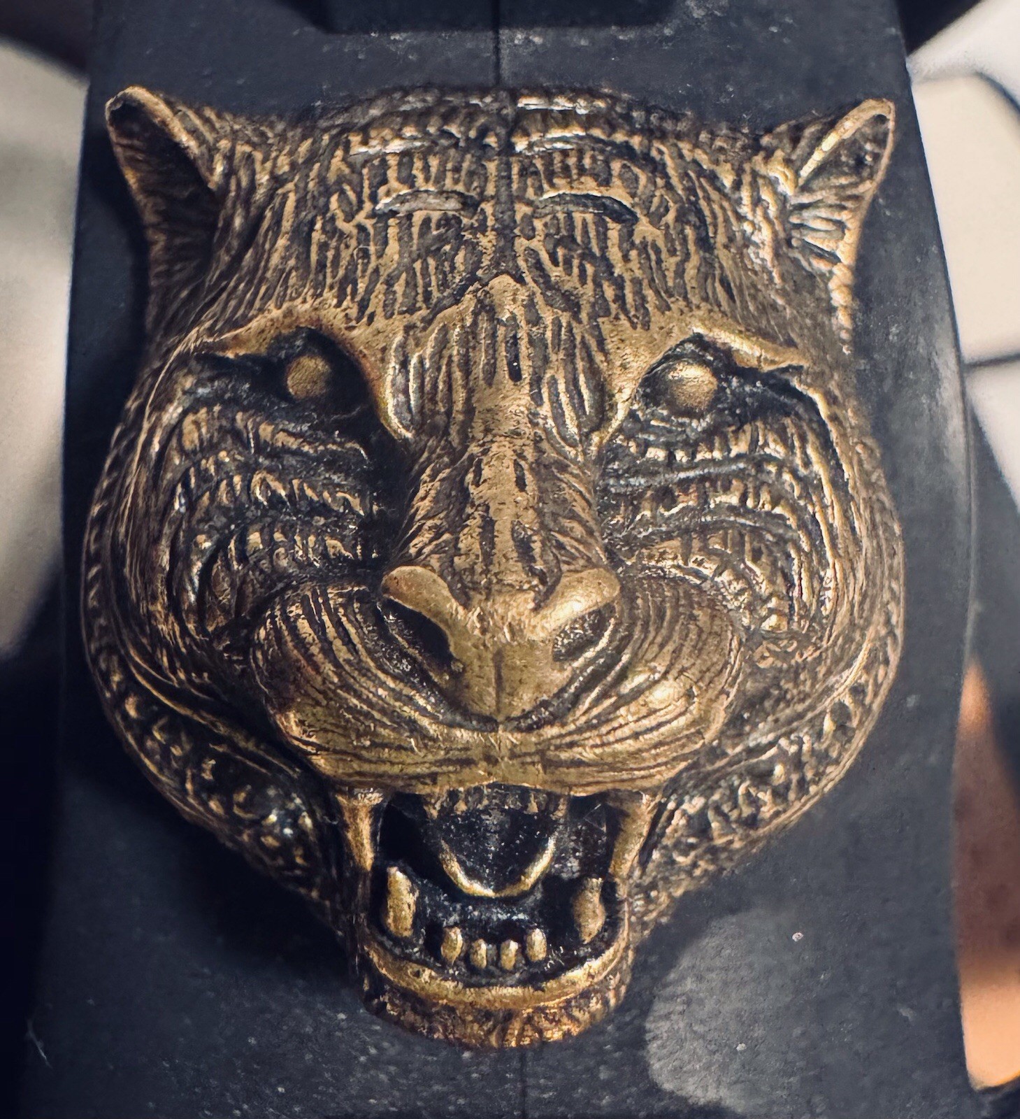 Gucci Marmont Crystals Bezel Cage Fisherman GG Feline Head Rubber Sandals 39 Bag
