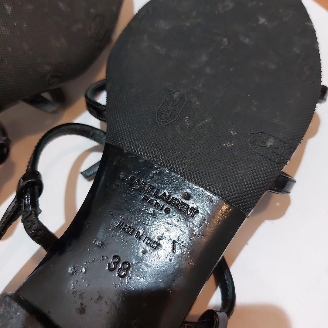 Saint Laurent Sandals Shoes YSL Cassandra EU 38 US 8 Black Authentic