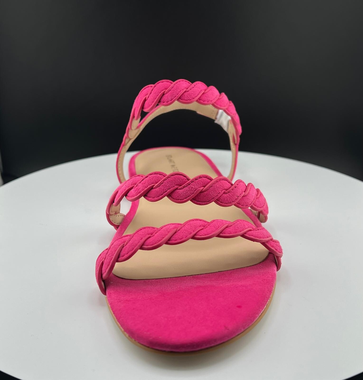 Size 8-Stuart Weitzman Twistie Pink Suede Ankle Strap Flat Sandal Women’s