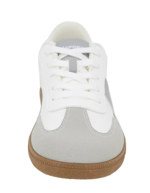 JSPORT Women’s Cecily Low-Top Sneakers White/Gray Casual Shoes – NEW