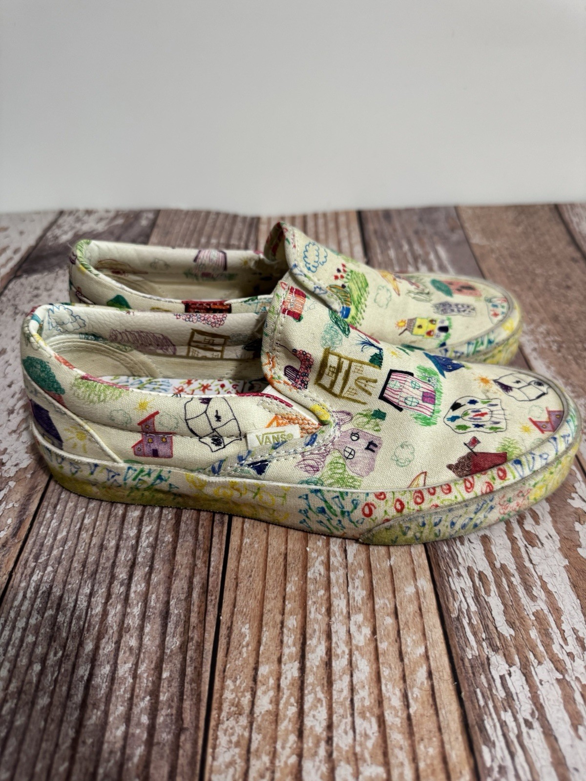 VANS Classic Slip-On Collina Strada Canvas Sneaker Beige Multicolor Graphic