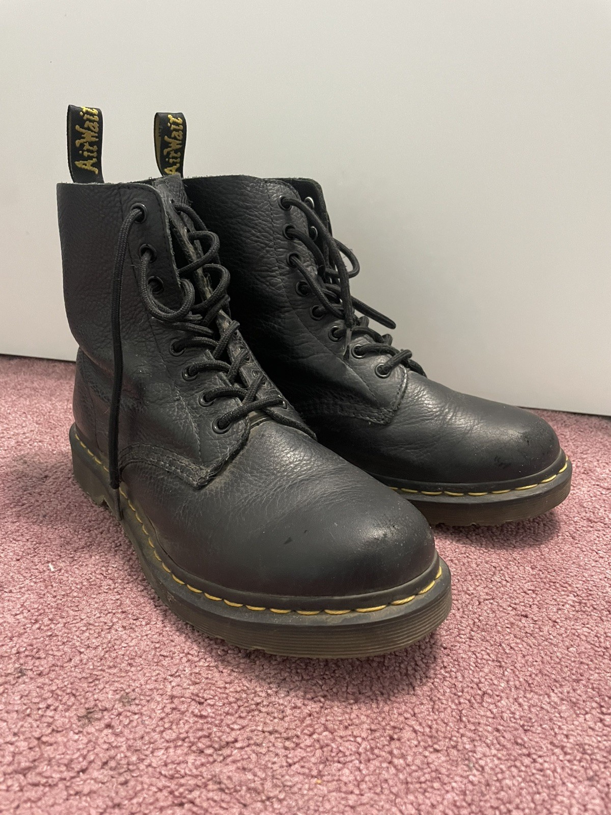 Dr Martens 1460 W10 Pascal Virginia Leather Lug Sole Combat 8 Eye Boots 13512006