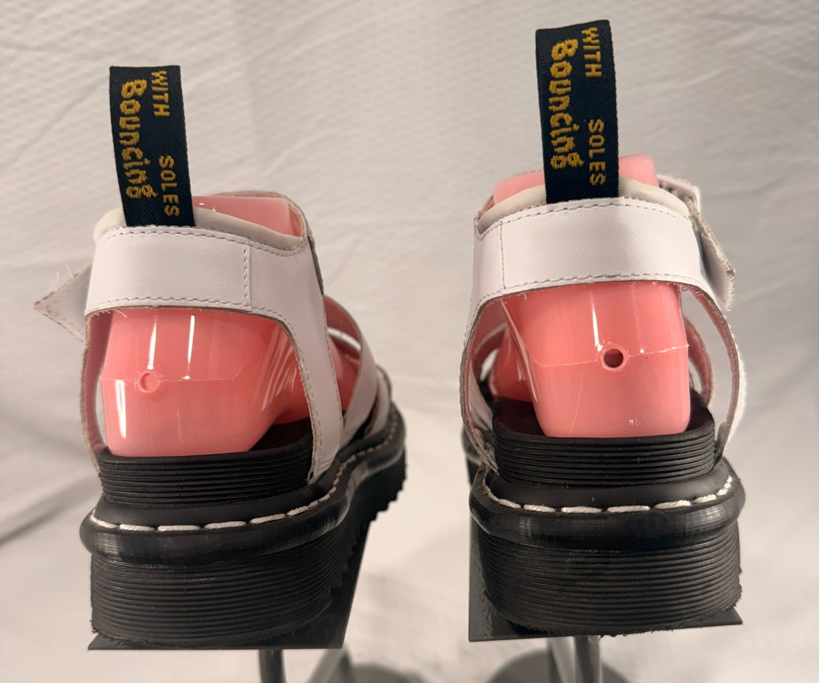Womens Dr Martens Blaire Sandals Size 7 White Strap Black Sole Doc Martens