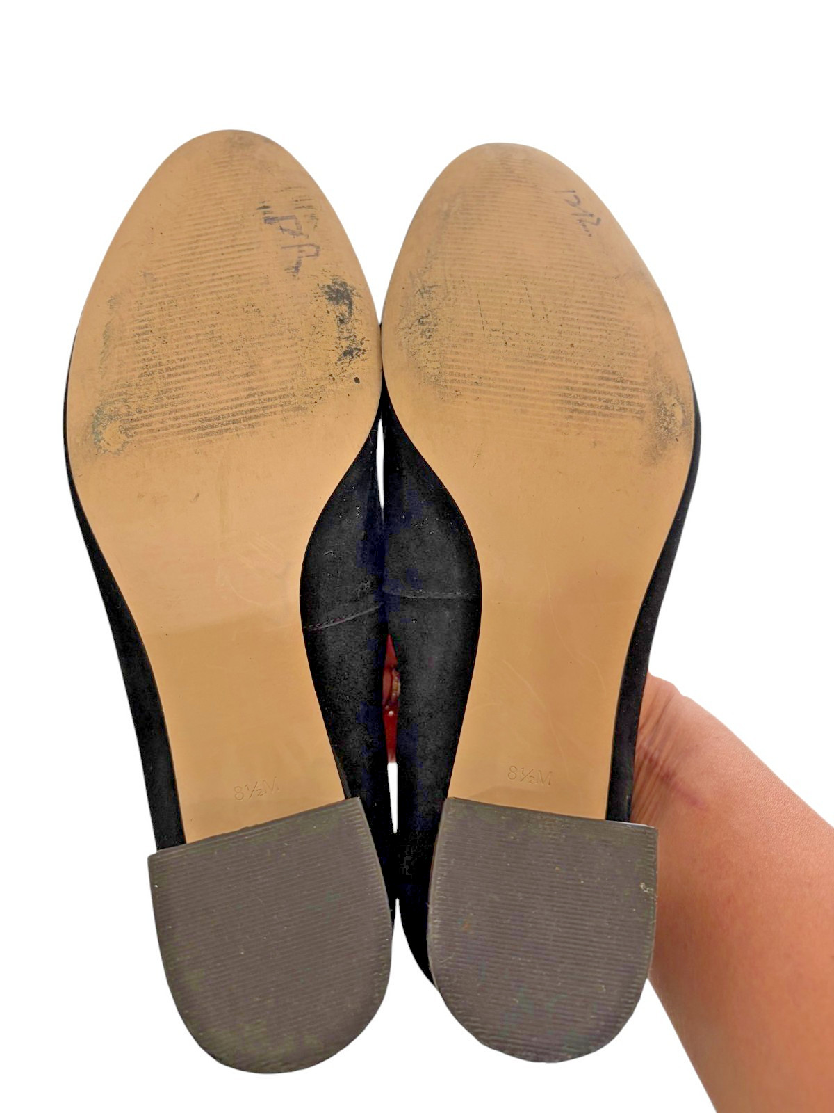 Talbots Isa Black Suede Block Heel Pumps Womens Size 8.5 M Tortoise Shoes