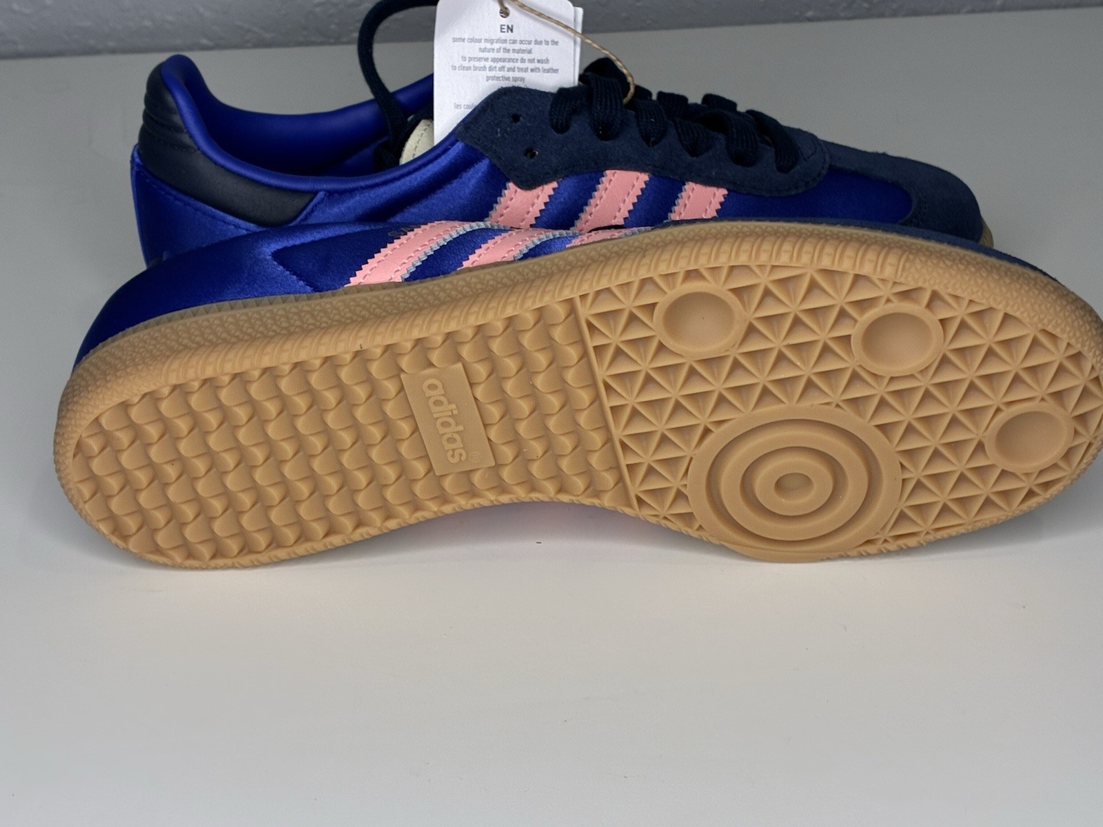 adidas Samba OG Women Lucid Blue/Night Indigo Satin Low Top Gum JS1317