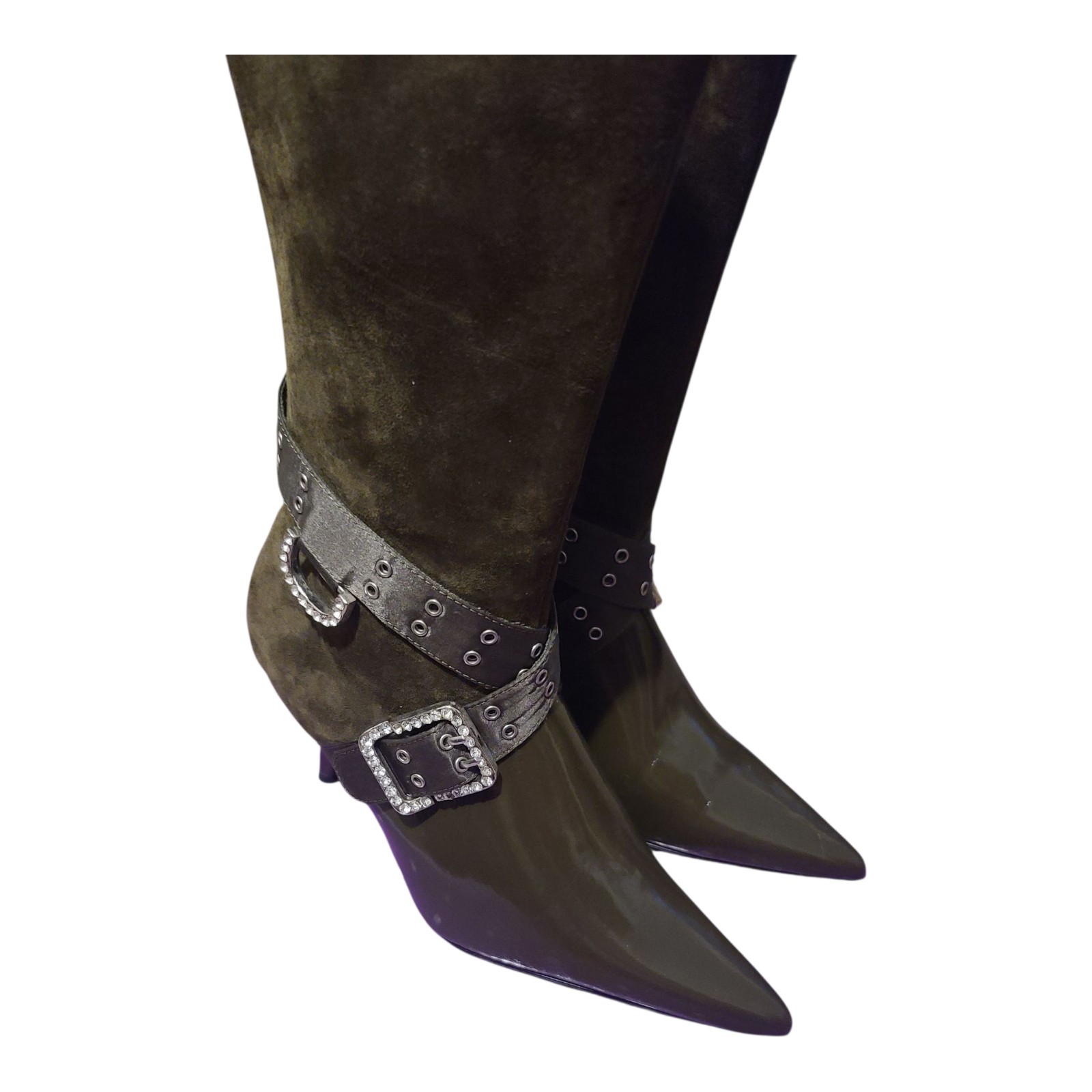 Suzanne Somers Collections Purple Bottom Suede Boots Women’s 7 Zip Up