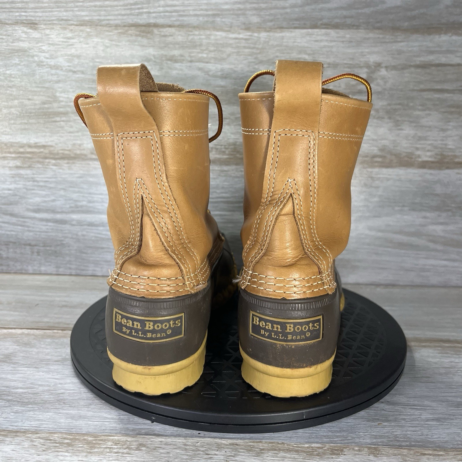 L.L. Bean Women 8″ Waterproof Brown Leather Duck Boots Size 9 Made in Maine USA