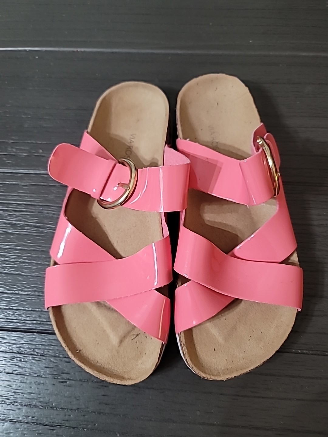 Via Rosa Pink Leather Sandals Made In Italy Size 7