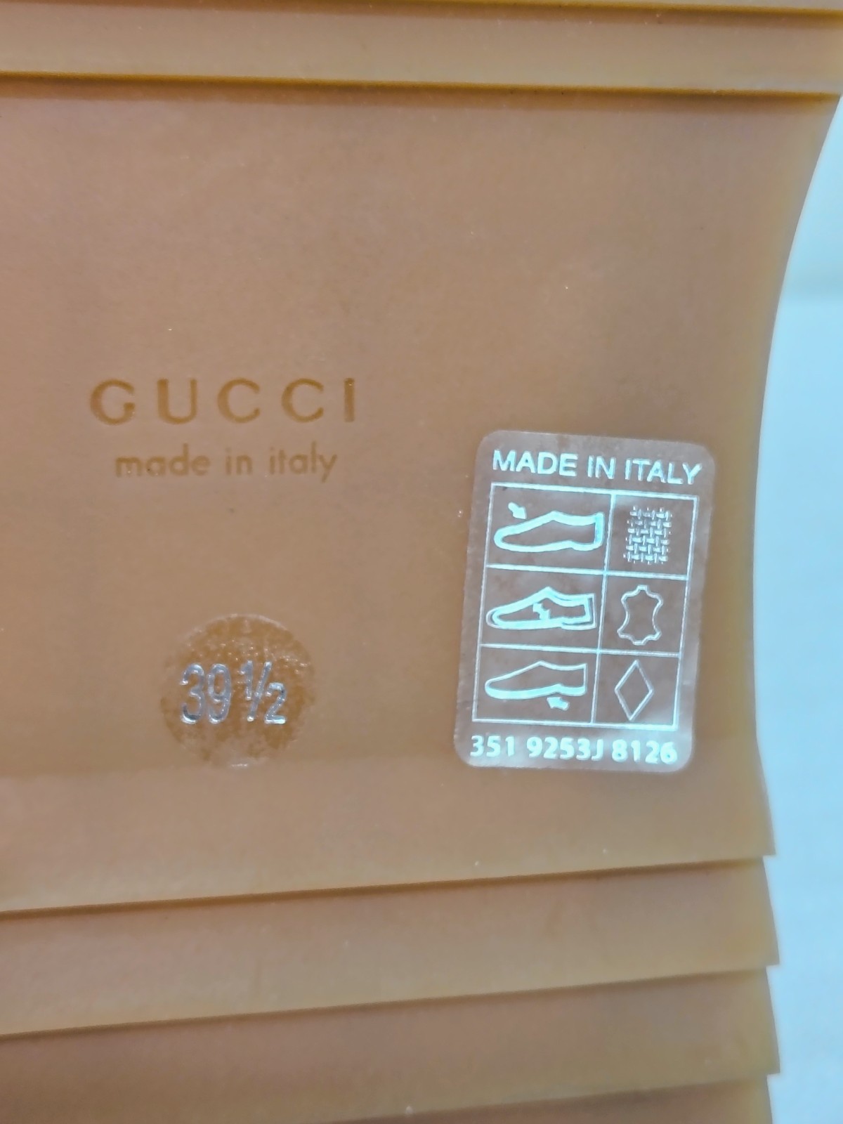 GUCCI Angelina GG Logo Eyelet Platform Wedge Sandal Size 39.5 US 9.5