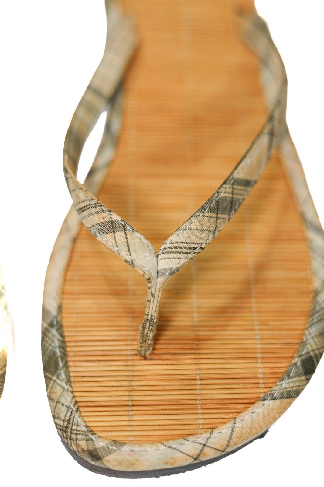 Plaid Bamboo Flip Flop Sandals Woven Thong Beach Casual Women’s Size 8