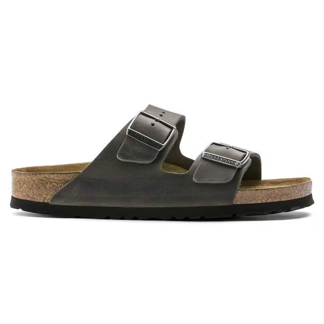 Birkenstock Arizona Iron Oiled Leather Soft Footbed Sandals Size EU 37-45 Unisex
