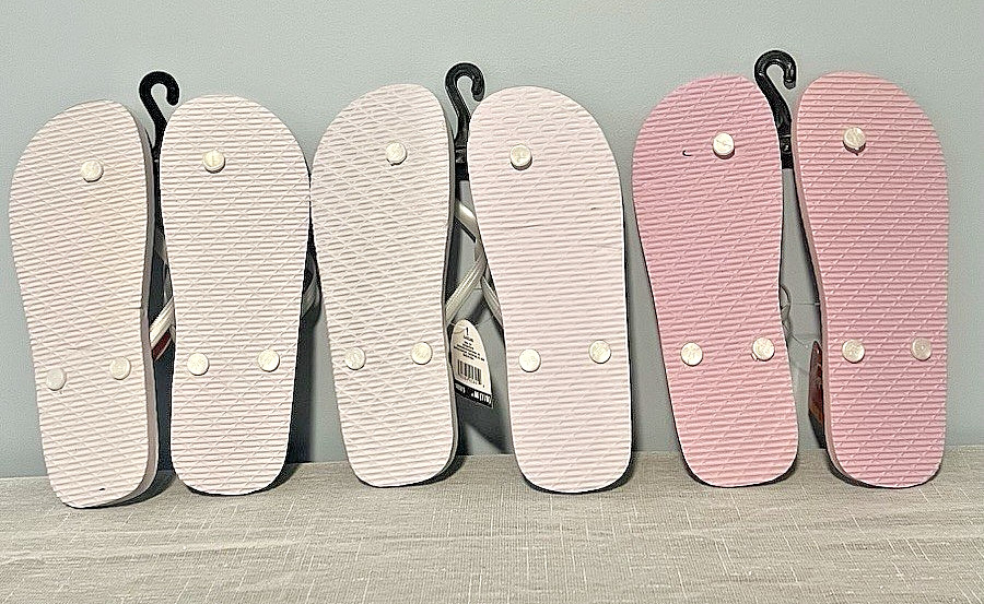 Lot of 3 Juncture Womens Flip Flops Size M 7/8 Summer Fruit Watermelon Citrus