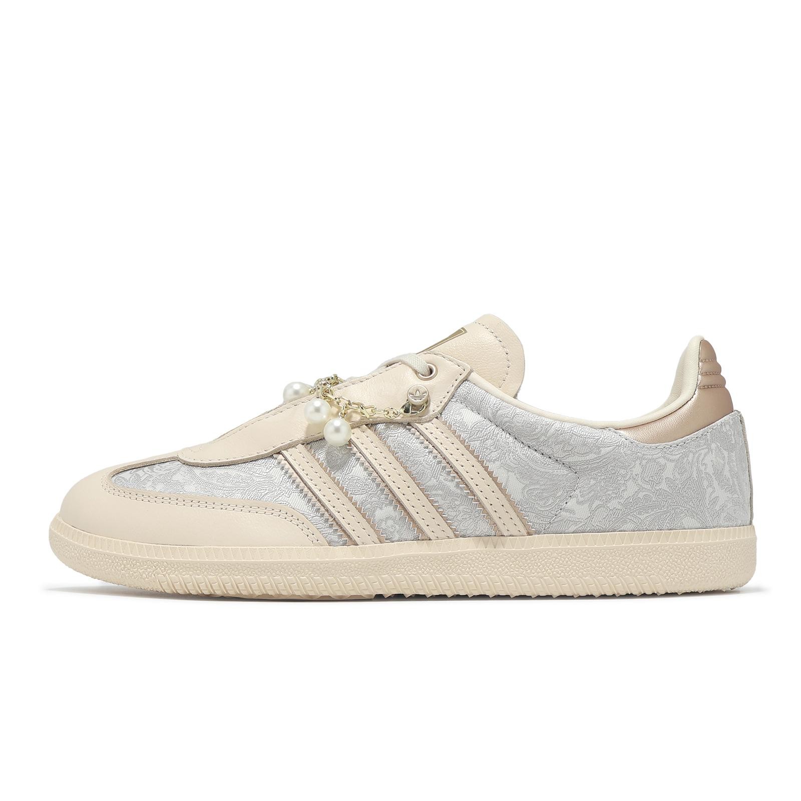 adidas Originals Samba OG W Pearl Wonder White Gold Silver Women Casual JQ2616