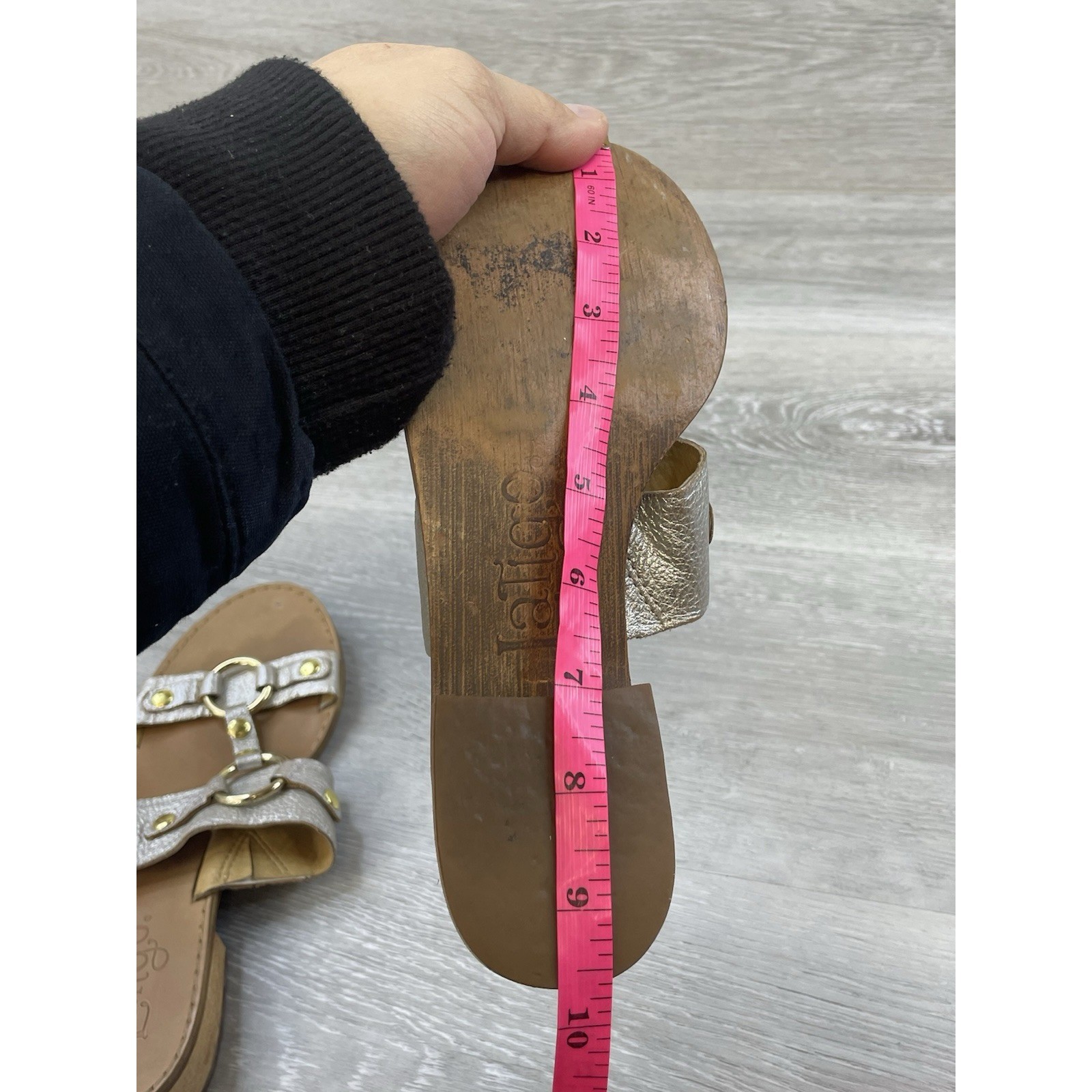 Latigo Rush Women’s Sandals Silver Leather 6.5 Buckle Boho Comfort Casual Shoes