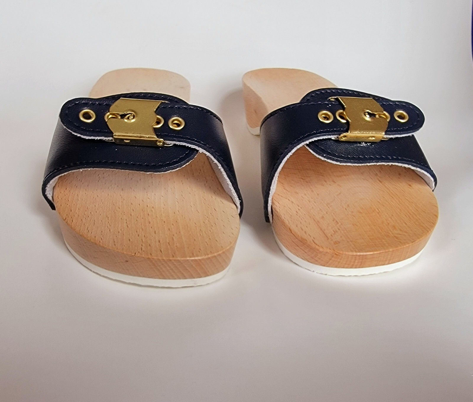 Dr Scholls Blue «STYLE» SIZE 9 – Italian wooden orthopedic clogs