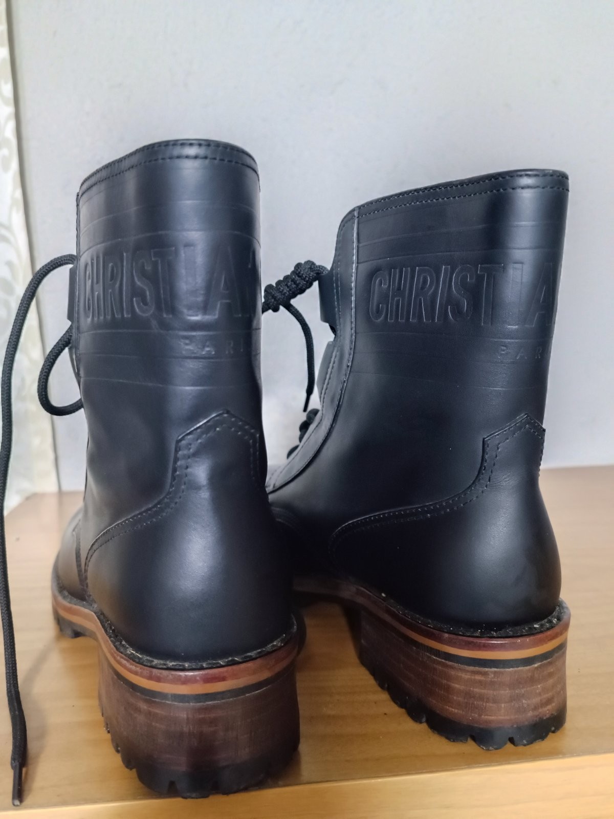 Christian Dior Black Leather Quest Combat Boots