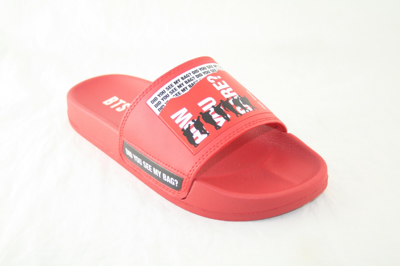 BTS IDOL WOMEN’S SLIDE SANDAL MICDROP006 RED/BLACK