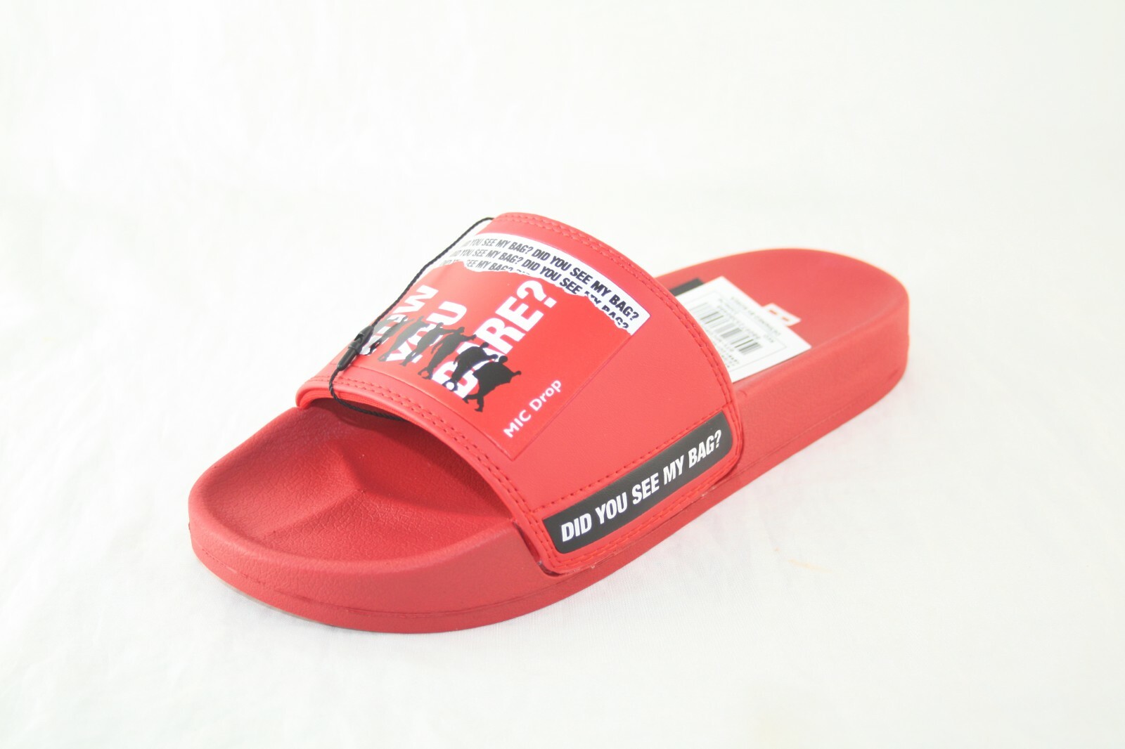 BTS IDOL WOMEN’S SLIDE SANDAL MICDROP006 RED/BLACK