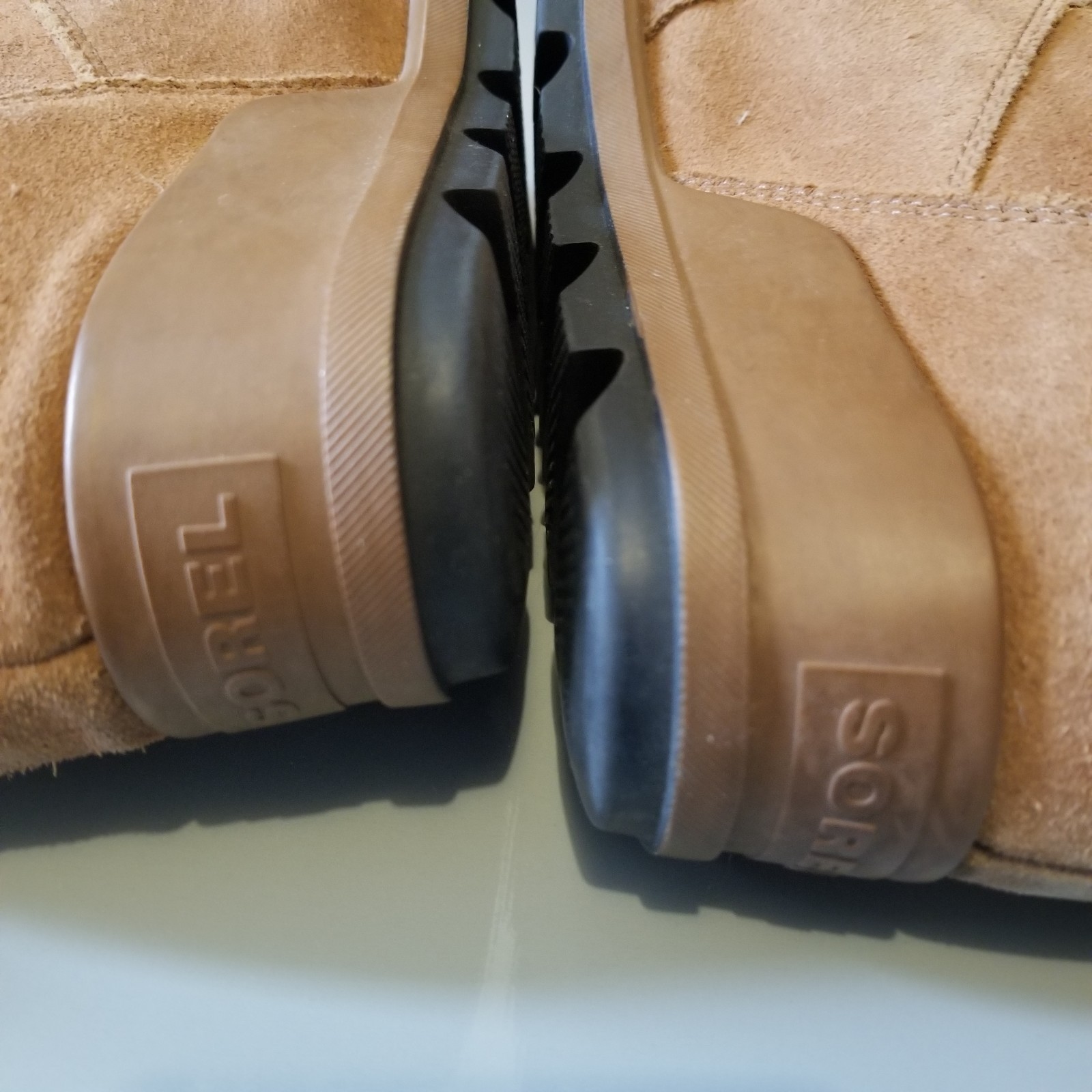 Sorel Evie Sport Wedge Heel Lace Brown Suede Booties Boots Womens Sz 8