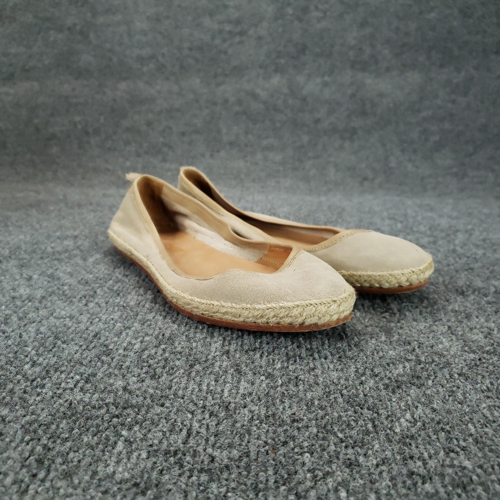 N.d.c. Shoes Womens Size 38 Beige Espadrille Flats Slip On Made By Hand Suede