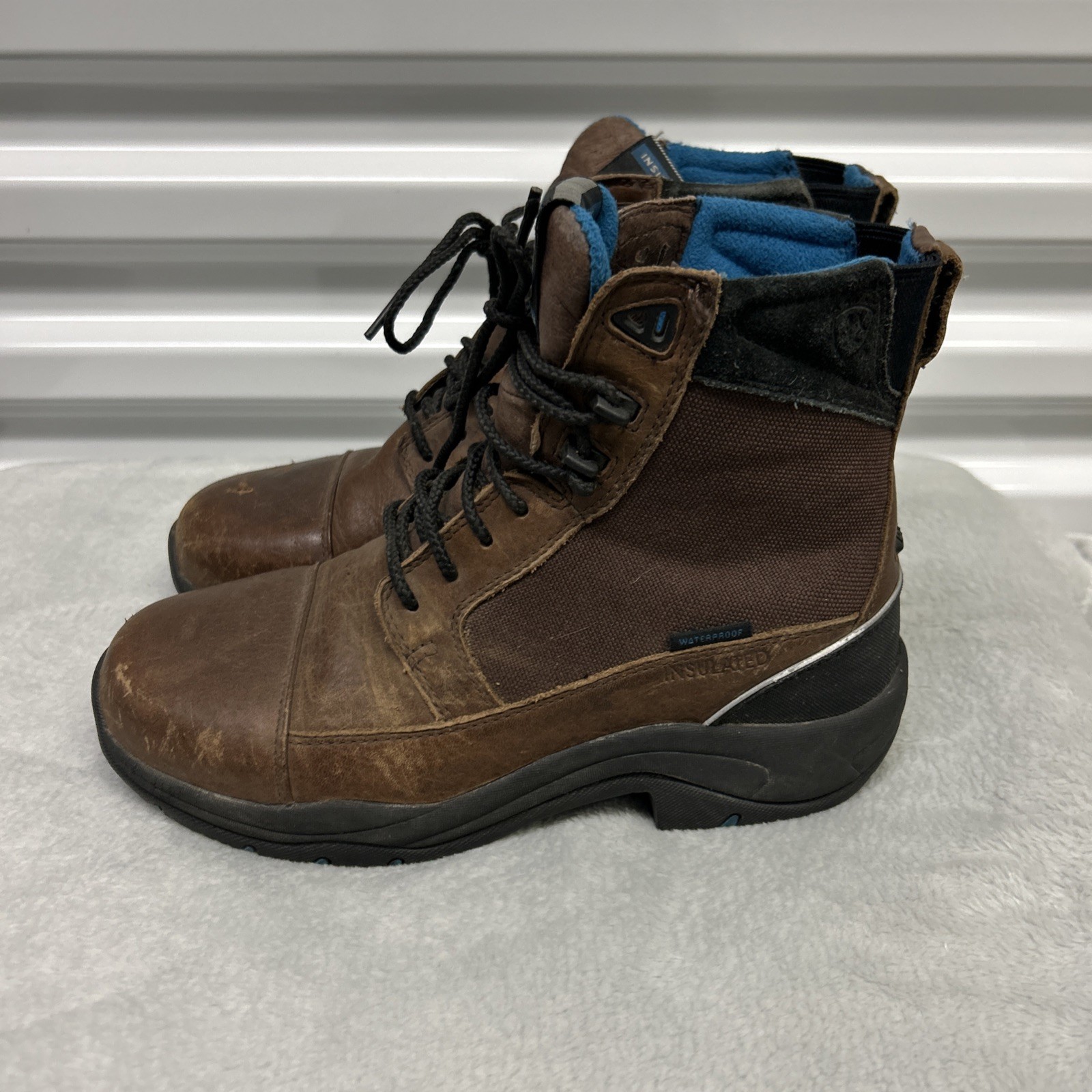 Ariat ATS Technology Boots Womens 7B Brown Workwear Riding Outdoor Waterproof