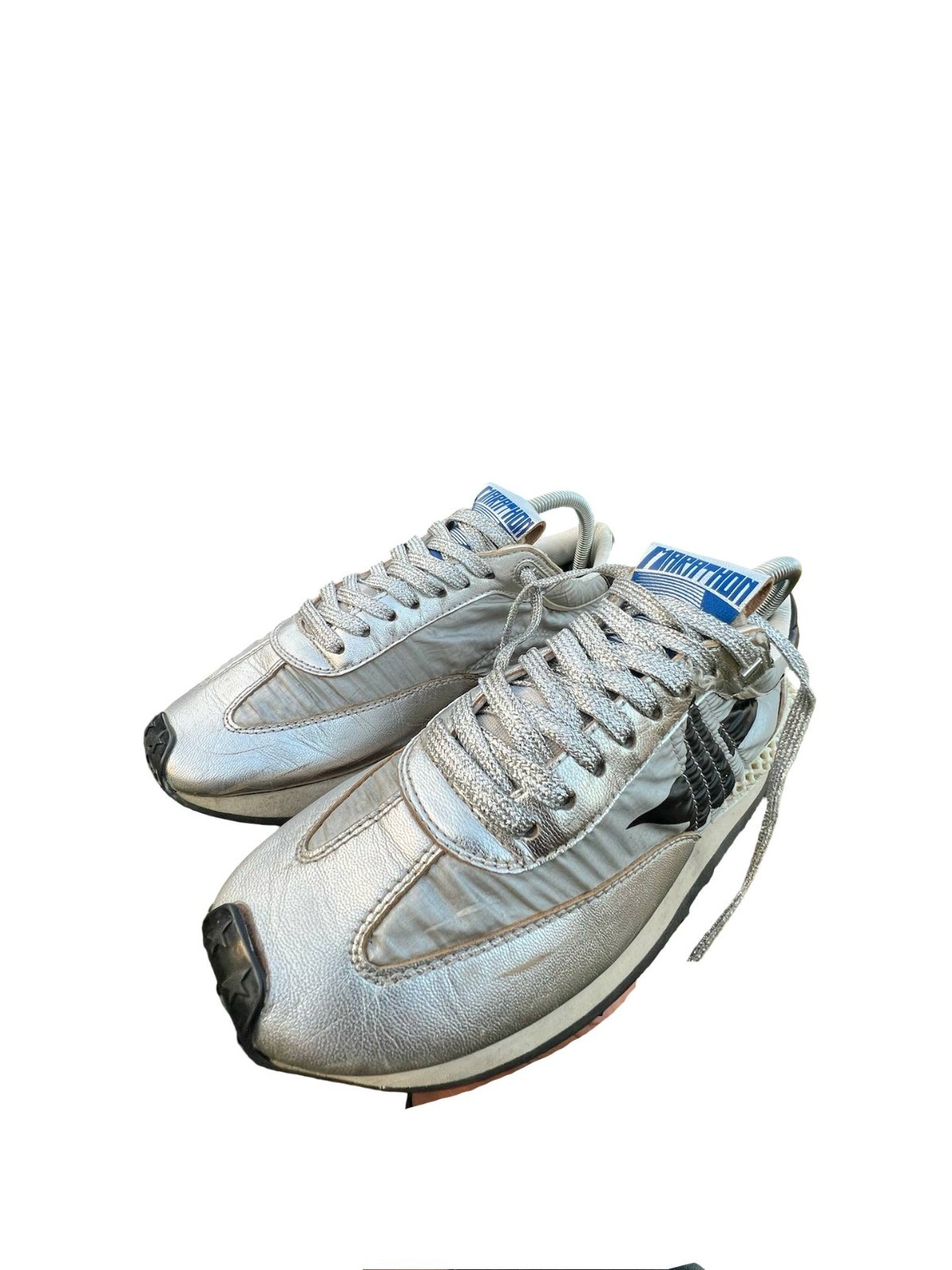 Golden Goose Marathon R Silver Metallic Sneakers EU 37 US 7 Made in Italy