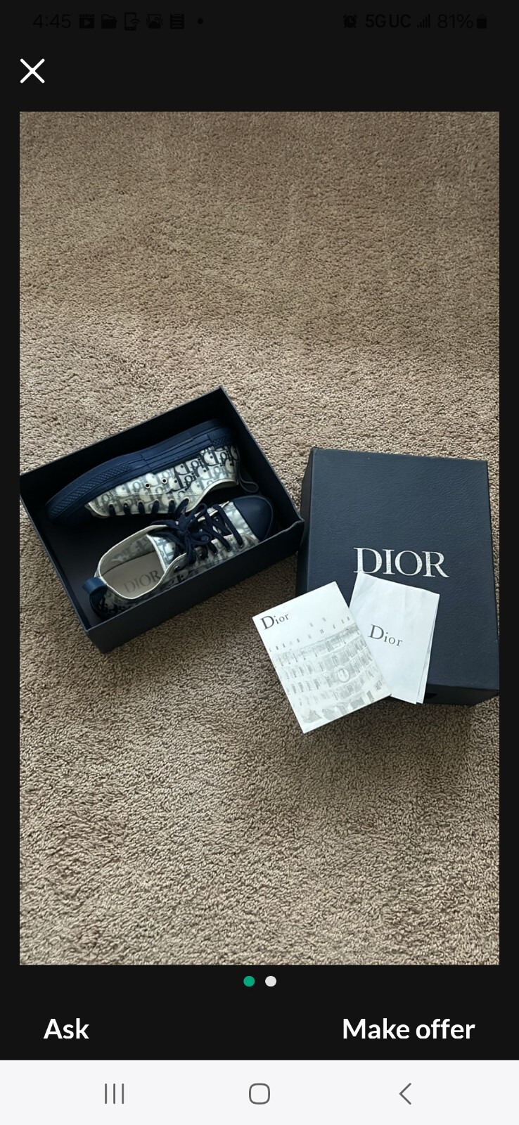 Dior B23 Lows Sz 42 Fits Like 9.5
