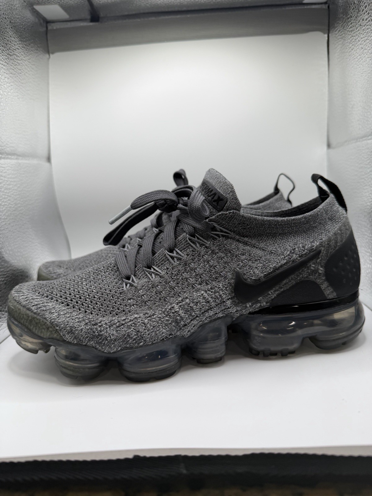 Nike Air VaporMax Flyknit 2 Mens Dark Grey/Black Sneaker 942843-002 us 6.5