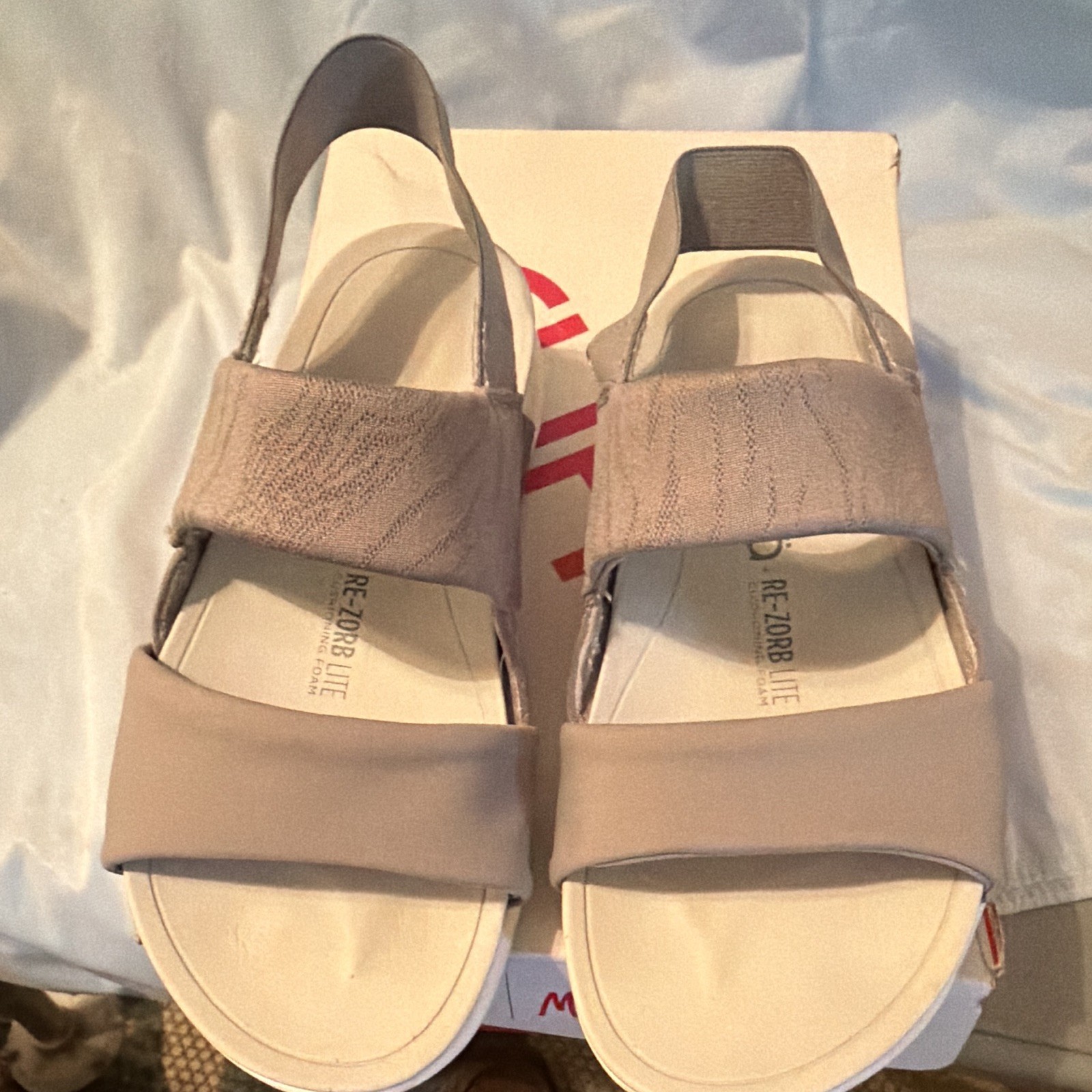 Ryka Gray Nylon Strappy Sandals Hook & Loop Adjustable Women’s US 6 Logo