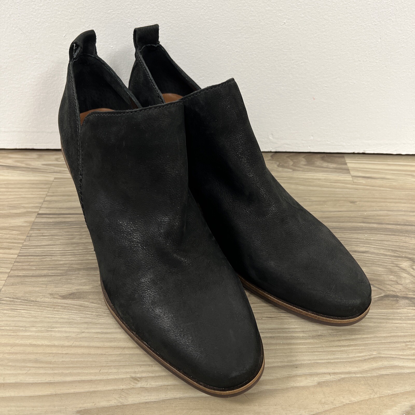 Lucky Brand Victorey Bootie Ankle Boot Leather Black Women’s Size 10 NWOB
