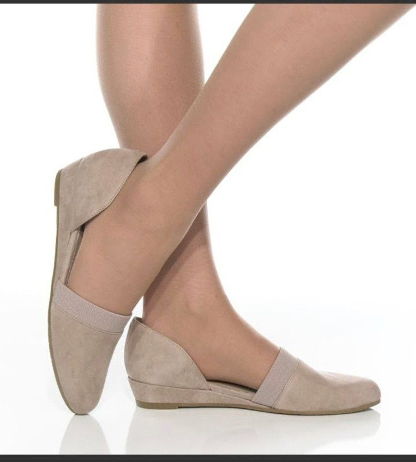 Eileen Fisher Ida D’Orsay Beige Suede Wedge Shoes Sz 12