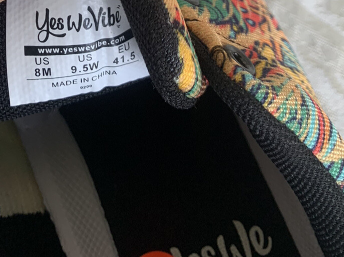 NEW Yes We Vibe Peace Sign Fabric Shoes Sz 9.5 Womans 8 Mens Unisex Shoe sneaker