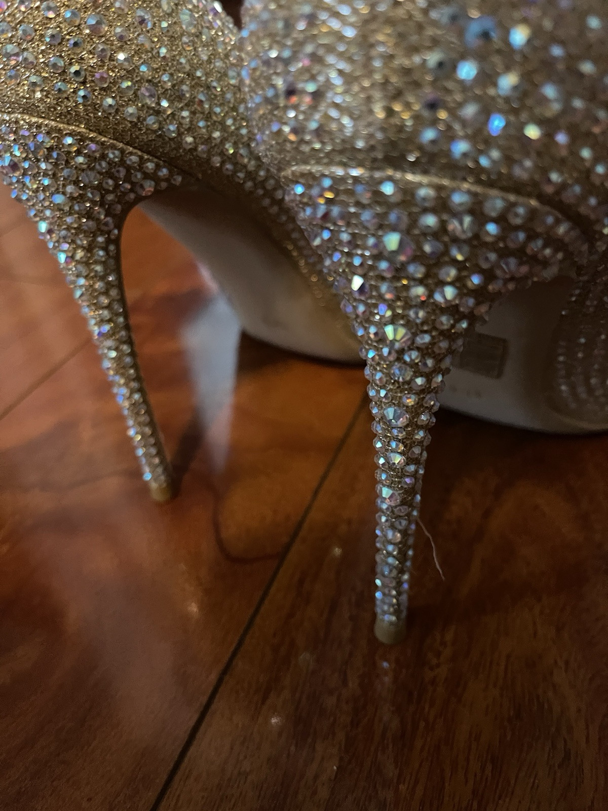Elisabet Tang Women’s Size 9.5 Champagne Sparkle Rhinestone Covered Heels